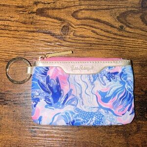 Lilly Pulitzer Multicolor Wristlet with Gold Trim